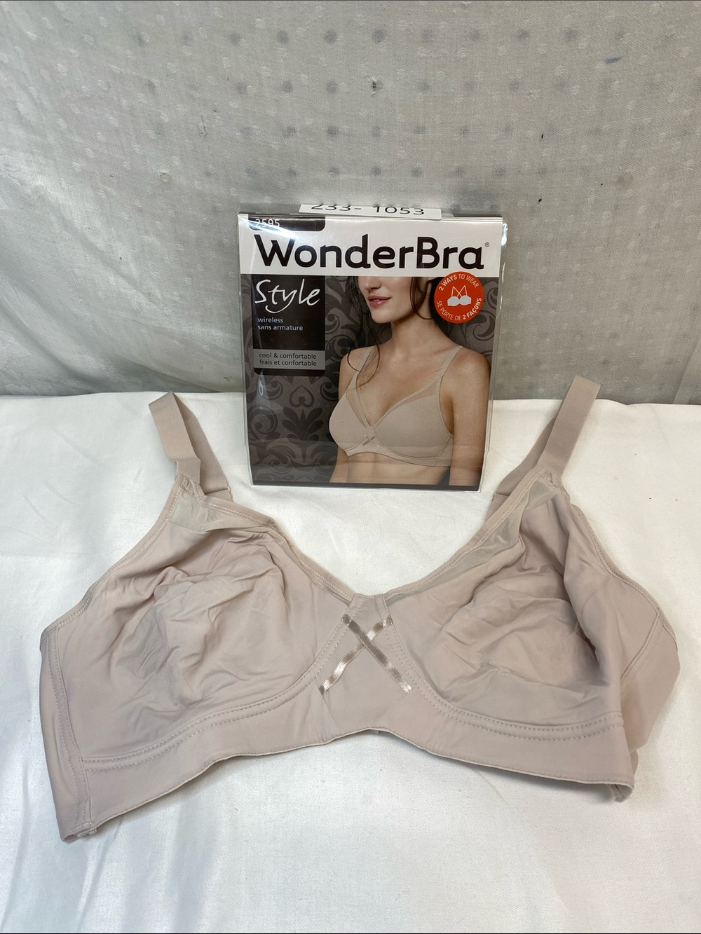 WonderBra Wireless Comfort Bra in Light Beige Style 2595 Size 38DD